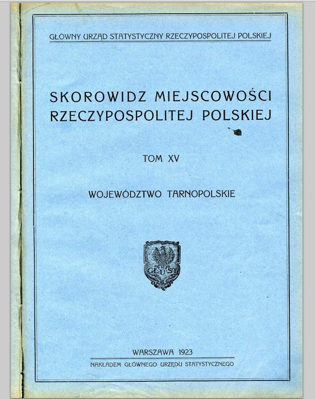1921 Tarnopol District Census Information Extracts Documents Gesher