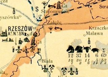 1878 statistical map of Galicia and Bukovina